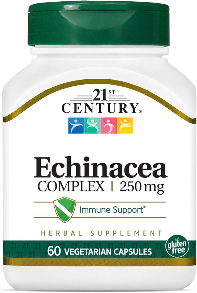 21世纪 Echinacea 提取 Veg Capsules, 60 个伯爵
