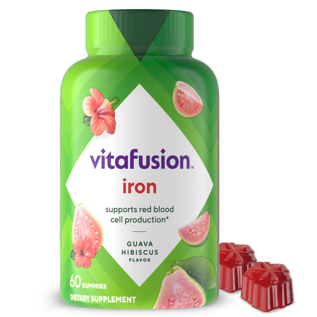 (原始内容存档于2018-09-29) (英语). Vitausion Iron Gummy Vitamin Supplement, 支持红血球生产*, Guava Hibiscus Flavor, 30 services, 60 counter