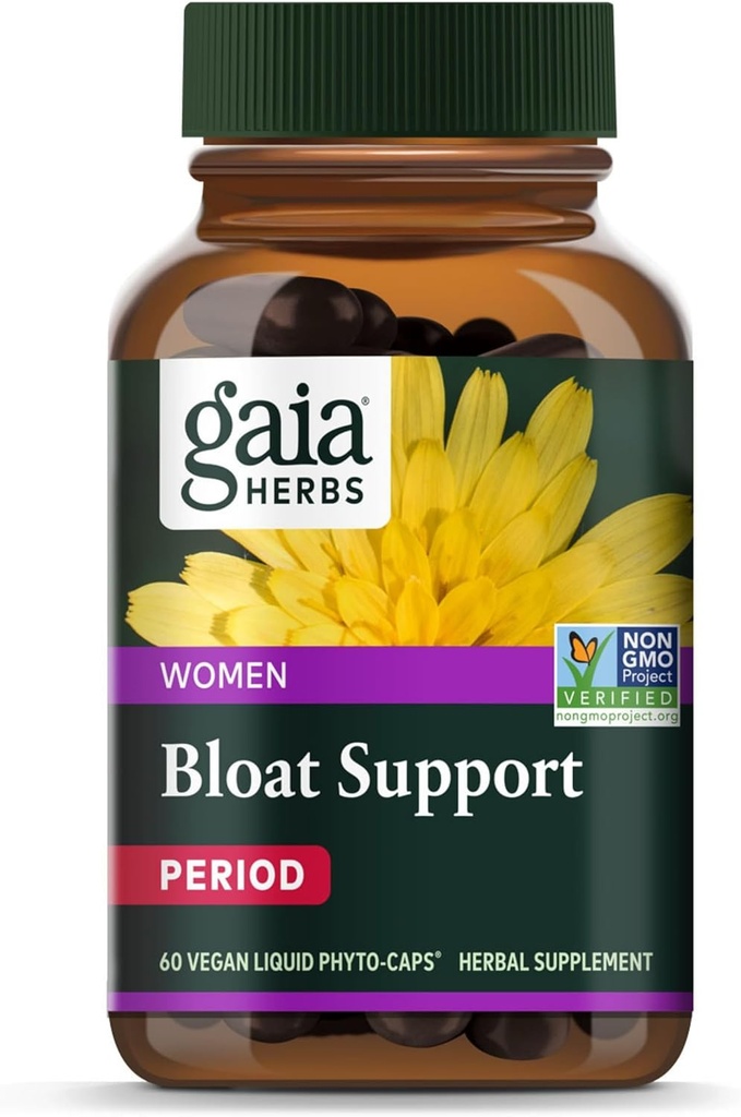Gaia Herbs Bloat支助——支助Bloating和Digestion的妇女健康补充——用Dandelion Leaf、Burdock根、马尾和更多——60名Vegan Capsules(30名服务员)制作