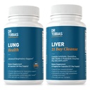 Tobias Lung Health & Liver博士 21天清洁肺脏和肝脏 清洁和除毒 配有维生素C、Butterbur、Quercetin、Solarplast、Artichoke、Milk Thettle
