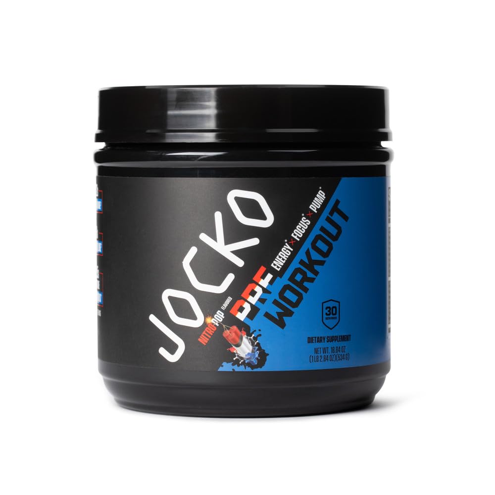 Jocko Fuel Pre Workout for Men & Women - 与Beta Alanine + L-Citrulline 的高刺激低糖混合剂,支持肌肉泵,能量,和回收,200mg的咖啡因硝酸盐,30 service 1.31lbs(594 G)