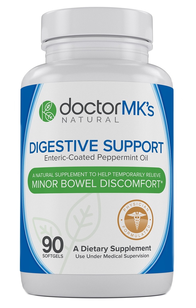 《IBS救济补编》,MK医生,90 Capsules of Enteric Coated Peppermint Oil, Inriable Bowel综合症,消化支持公式