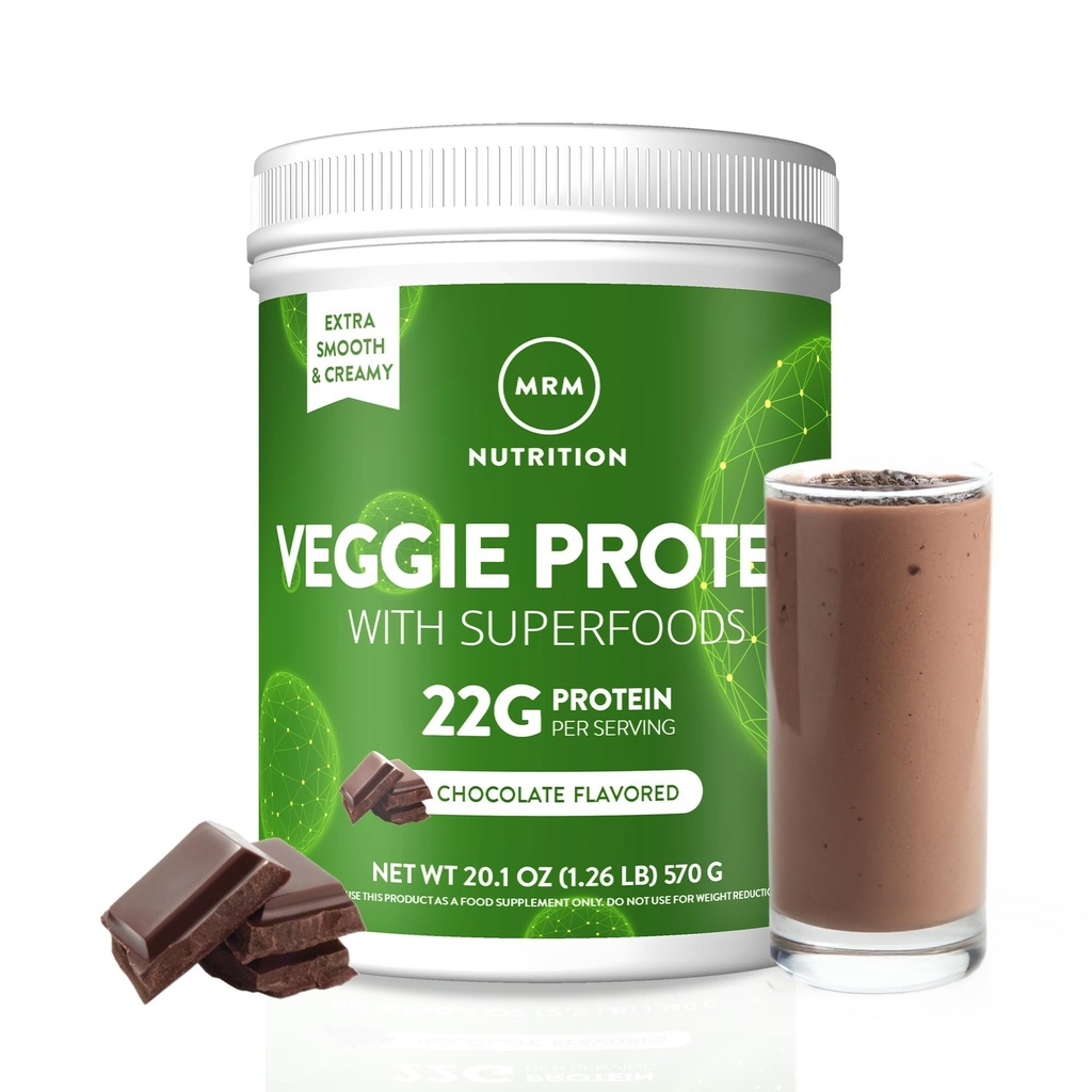 MRM 营养 Vegie 蛋白质与超级食品 + 巧克力火焰 + 22g 完整蛋白 + 超过 8.8g 基本氨基酸 + 13 超级食品 + Omega 3s 和 Omega 6s + Keto 友好 + 30 服务