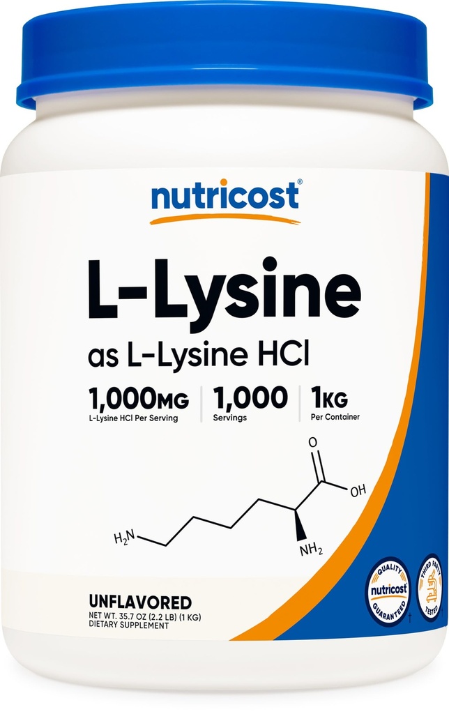 营养素L-氨酸粉1KG(2.2升)-纯L-氨酸,非GMO,Gluten Free