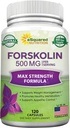 aSquared Nature Forskolin 500mg Max Power -120 Capsules,纯重量损失燃料的自然补充, Coleus Forskohlii 根-Forskolin 饮食药丸,Belly Buster 纯脂肪燃烧器 2X Slim Trim Lose