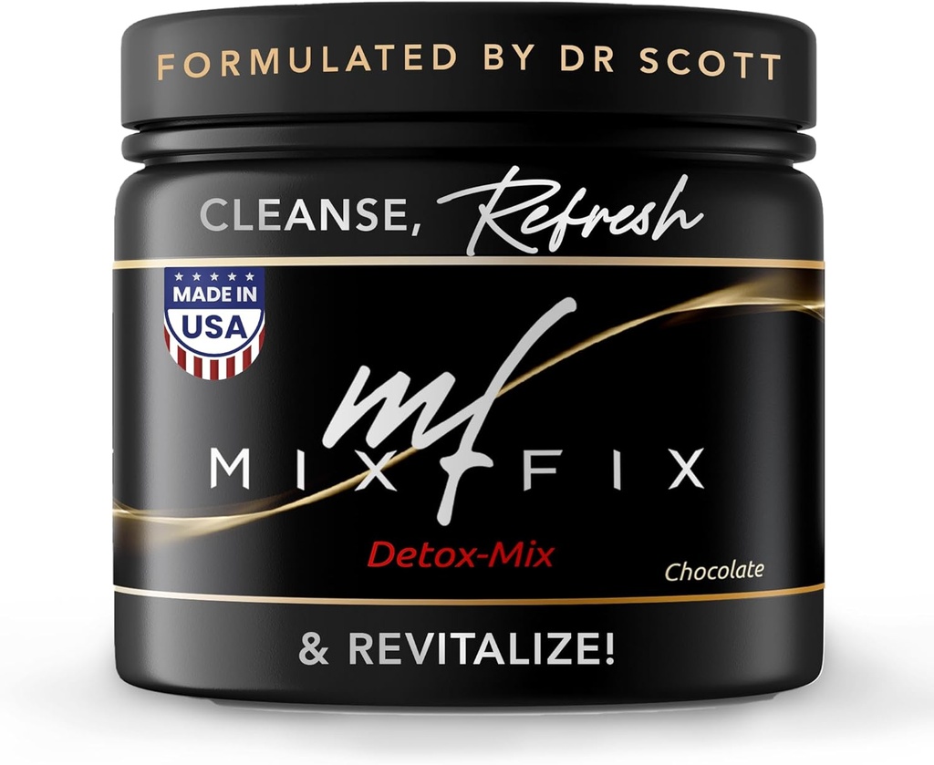 Mix-Fix Full Spectrum Detox Powder - 天然每日清洁剂用于消化健康与生命力 - 植物基 Vegan Liver cleanse Powder - 基因支持体解毒 QQ巧克力(30种服务)