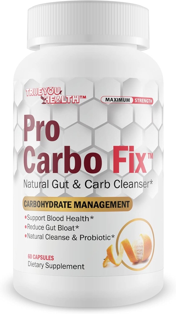 Pro Carbo Fix - Natural Gut & Carb Cleanse 补充 - 基于植物的公式 w/Probiotics - 支持消化卫生和血液健康 - 帮助氟化碳和毒素 - 促进规律性和降低Gut Bloat
