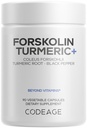 编码 Forskolin,纯Forskolin Coleus + 有机涡根粉,95% Crucuminoids + Bioperine Black Pepper - 20% 标准化 Coleus Forskohlii 补充 - 非 GMO - 90 Capsules