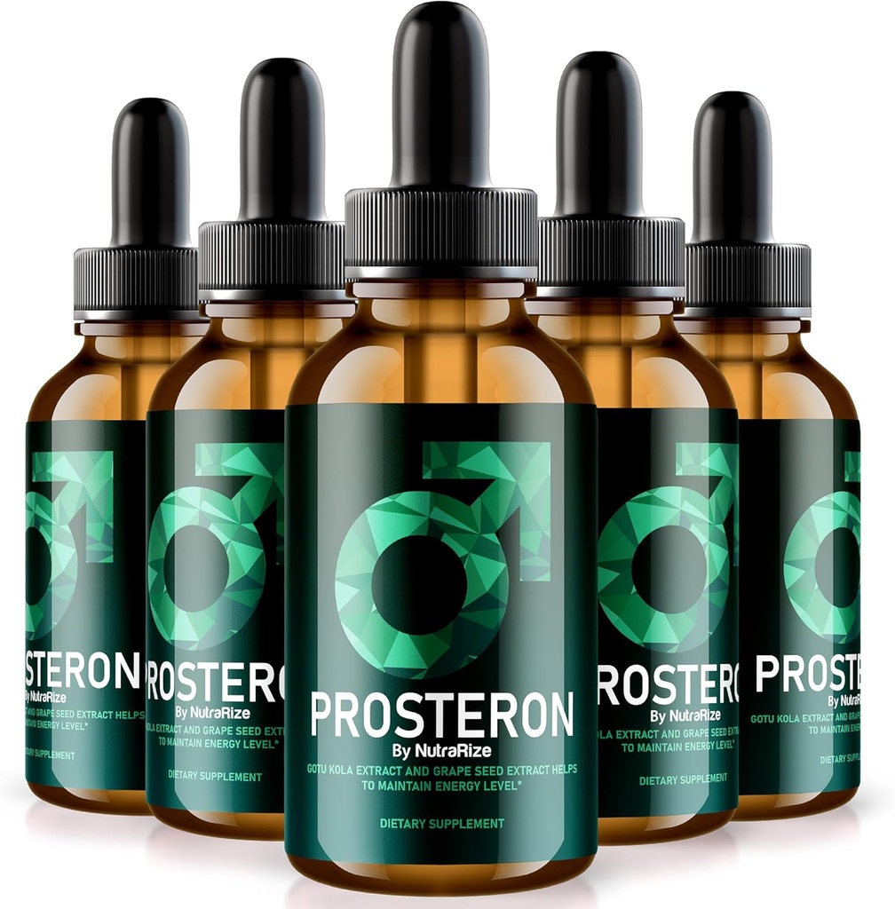 NutraRize(5 Pack) Prosteron Drops,全自然前列腺健康补充剂,支持健康流通的维生素Premium,官方Prosteron公式审查(150 services)