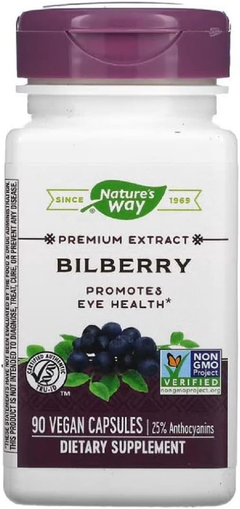 自然之道 Bilberry 标准化提取 Veg Capsules 90 ea(包2)