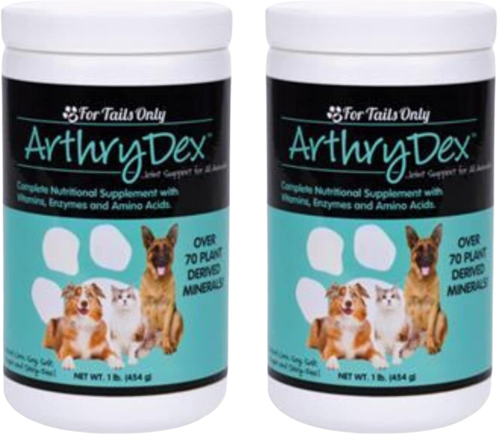 YUNGEVITY Arthrydex 完全营养补充 |维生素 亲生酶 | Pets 健康骨骼与关节 - 1 lb 罐头(包2)