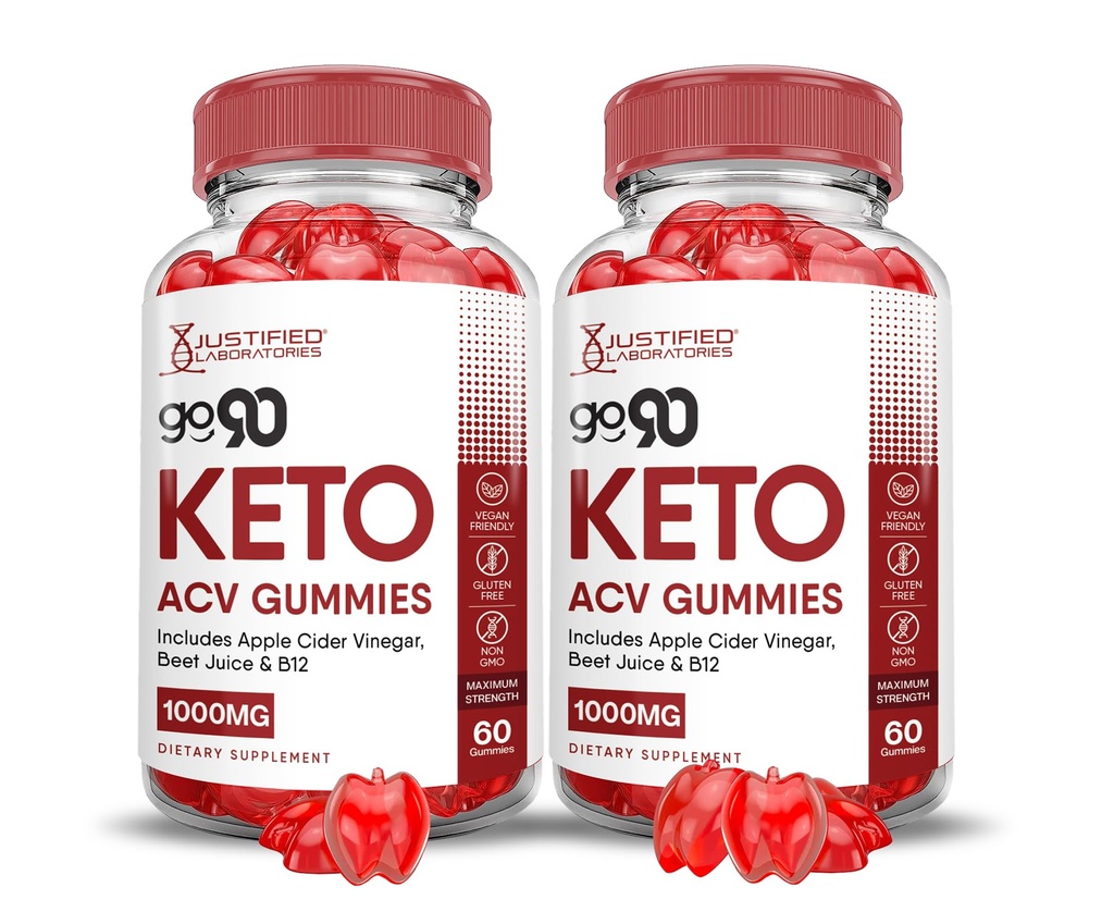 (2 Pack) Go 90 Keto ACV Gummies Advanced Formula 1000MG Go90 Keto Gummies Apple Cider Vinegar Formulated with Pomegranate Beet Juice Powder B12 Vegan Non GMO 120 Gummys