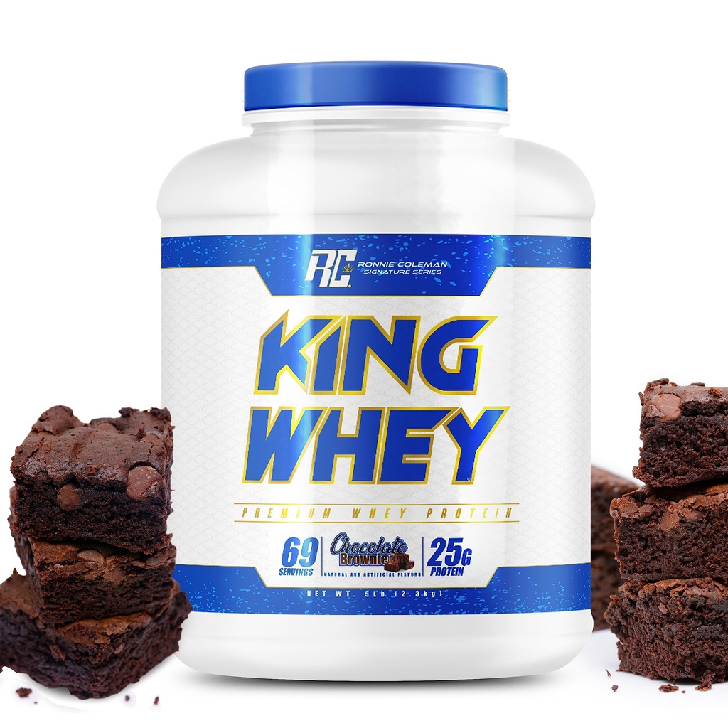 Ronnie Coleman 签名系列 Whey Community + 隔离蛋白粉, Lean Muscle 支持预工作摇摆混合, 男女低糖补充,巧克力 Brownie Flavor, 5磅