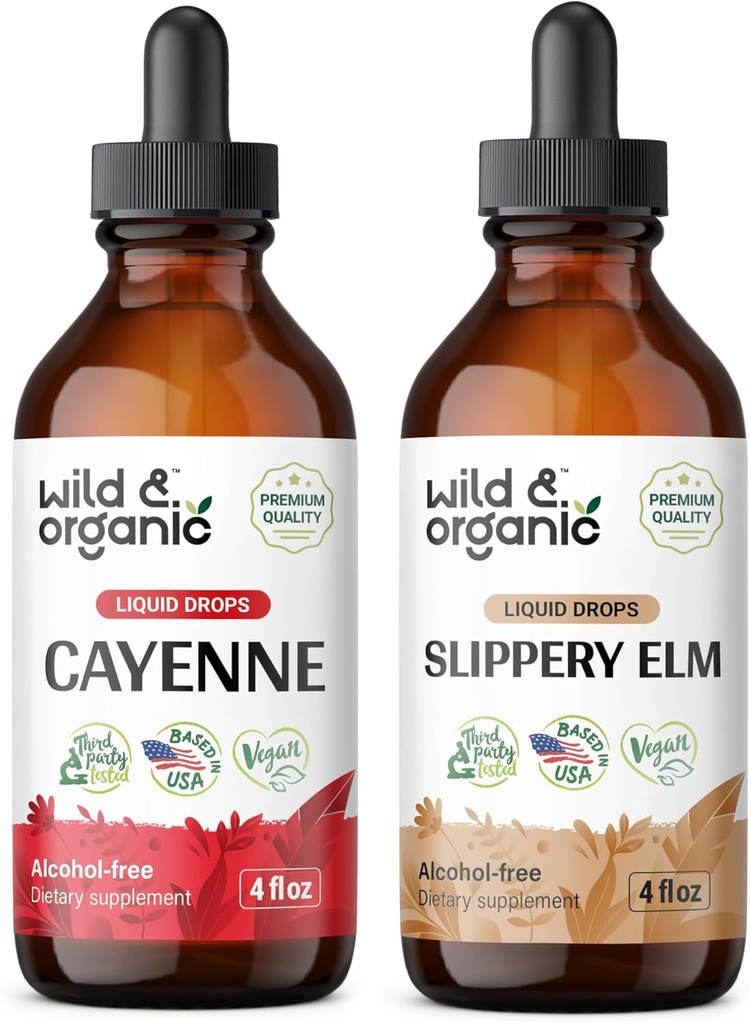 野生和有机 Cayenne 胡椒丁香 4 fl oz & Slippery 榆树丁香 4 fl oz