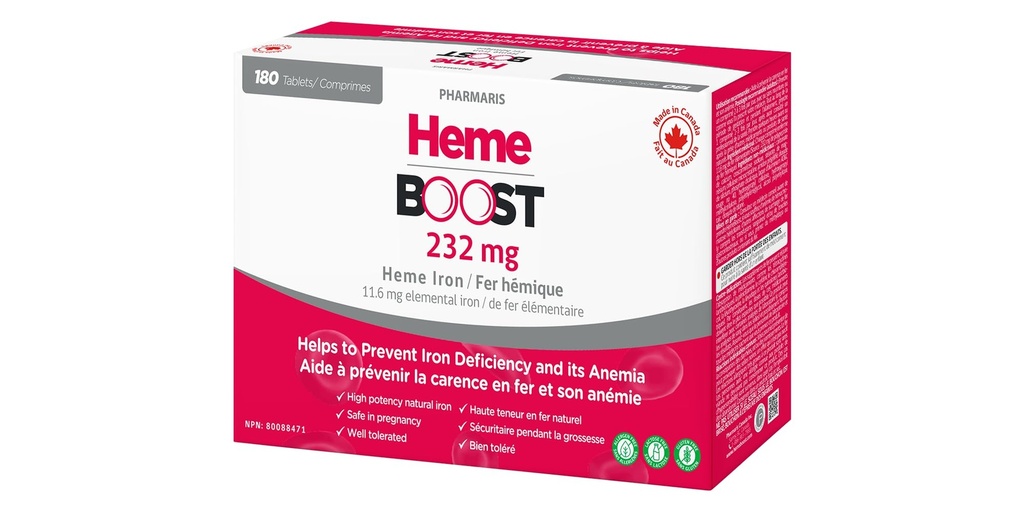 Hemeboost 11.6mg (232mg Heme Iron) I 180 平板电脑 QQ 高潜力天然铁 补充 I 高吸附性 轻度 胃I 铁药对成年人使用 怀孕安全 (3)
