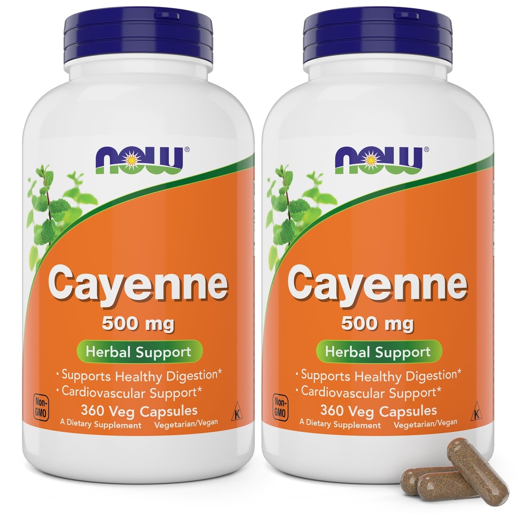 现在的Cayenne (Capsicum annuum) 500 mg, 360 Veg Capsules (Pack of 2)