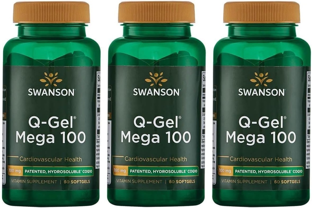 Swanson Q-Gel Mega 100 Migrams 60 Sgels (3 Pack) (英语).
