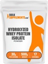 bulk Assupports.com 水解 Whey蛋白隔离粉 - Whey 隔热蛋白 - 无味 & Gluten Free,每服30克,500克(1.1磅)(包1)