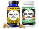 Lunakai USA Made Shilajit & Sea Moss Capsules Bundle with Ashwagandha, Black Seed Oil & Rhodiola for Strength & Immune Support, 60ct Each