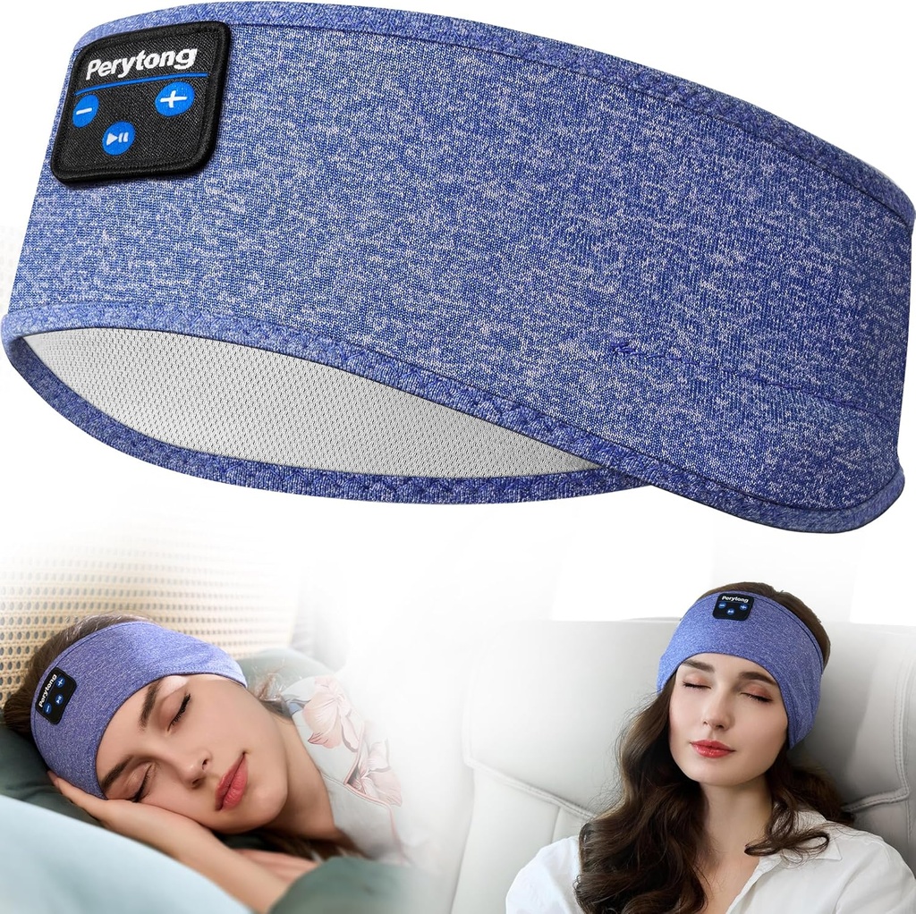 Perytong睡眠耳机,蓝牙运动头带耳机,配有Ultra-Thin HD 立体声演说机 完美睡眠,工作,Jogging,Yoga,Insominia,空中旅行,冥想