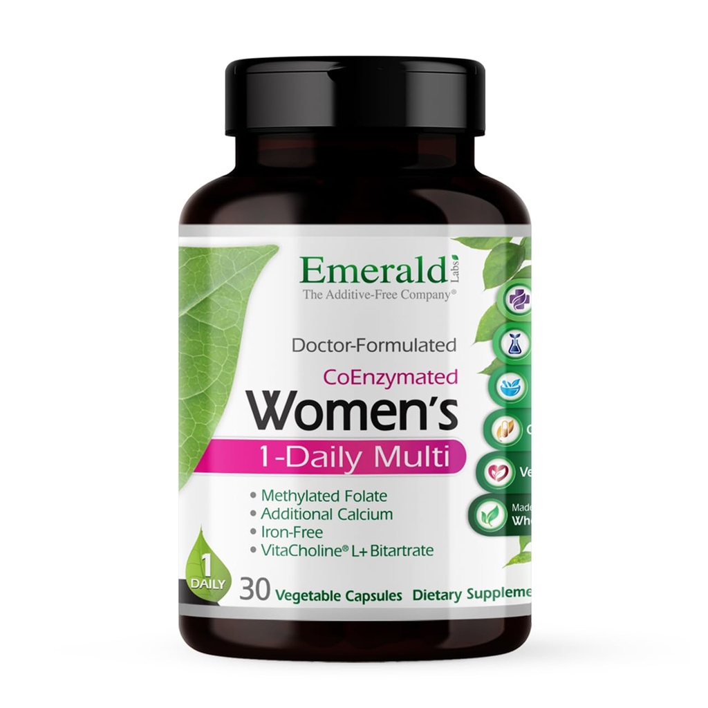 EMERALD LABS 妇女1-每日多维-妇女多维-包括钙、锌、维生素B和更多-骨和免疫支持补充*-无糖-30个蔬菜罐头
