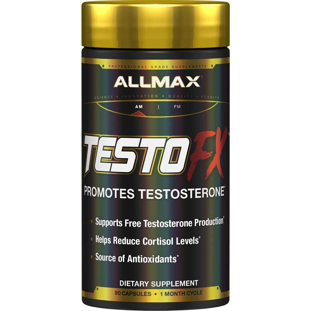 AllMAX 营养 TESTOFX Xtreme Testosterone Boster for Men, Tribulus Terrestris, Ashwagandha, Tongkat Ali, 支持肌肉力量,能源,雌激素控制 - 90 Capsules(30天供应)