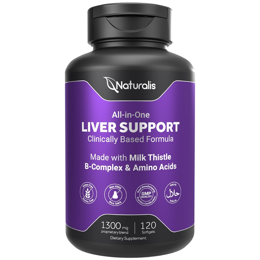 Naturalis Silymarin Milk 硝酸1300mg 加固B Complex & 氨基酸 → 13-in-1 Liver Cleanse, Detox & 维修 → 120 Liver 基本软胶