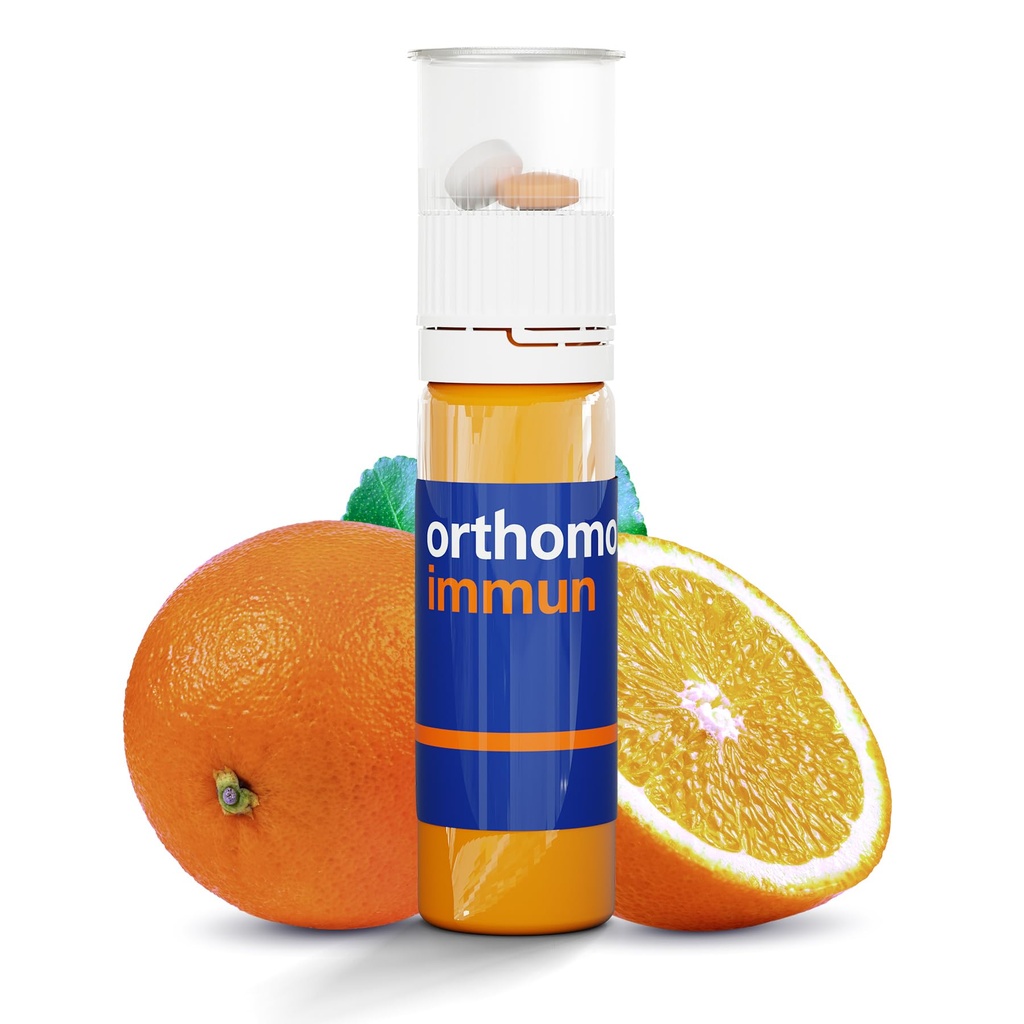 Orthomol Immun, Immune Support Vials for Adults with Vitamin C, Zinc, Selenium, Iodine, Vitamin D, E, A ,B, Calcium, 25+ Immune Boost Nutrients, 1 Serving Per Day for Daily Health (30 Day Supply)