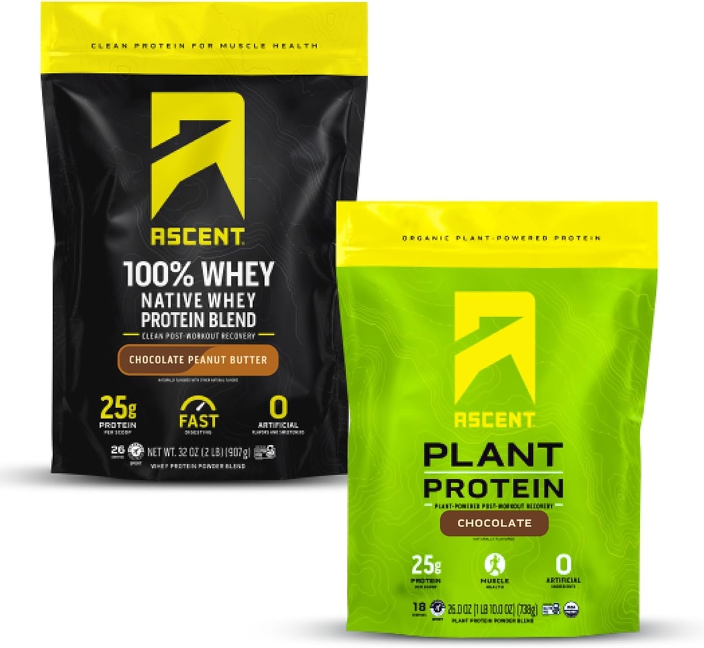 增殖Whey + 植物蛋白粉 - 巧克力花生酱 2磅和巧克力 18