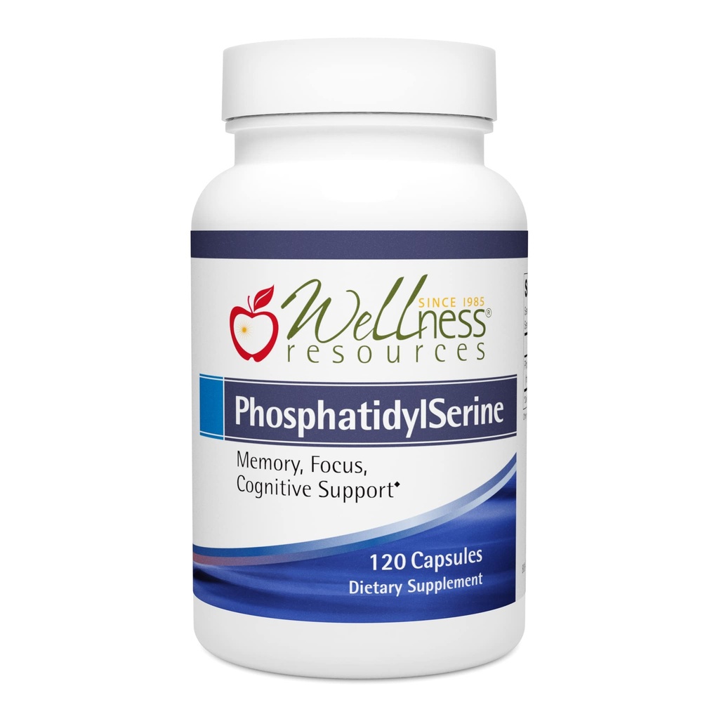 健康资源(Phosphatidyl Serine) 无染色素无染葵源(100mg,120 Capsules) 非GMO,Vegan...