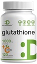 Glutathione supple 1000 mg per service, 98% 纯度 + 维生素C 500 mg 活性减量形式 → 细胞内抗氧化剂 — 支持解毒和免疫健康