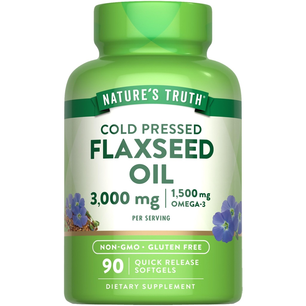 Nature's Truth Flaxseed Oil Softgels | 90 Counter | Cold 按下, Non-GMO & Gluten 免费补充