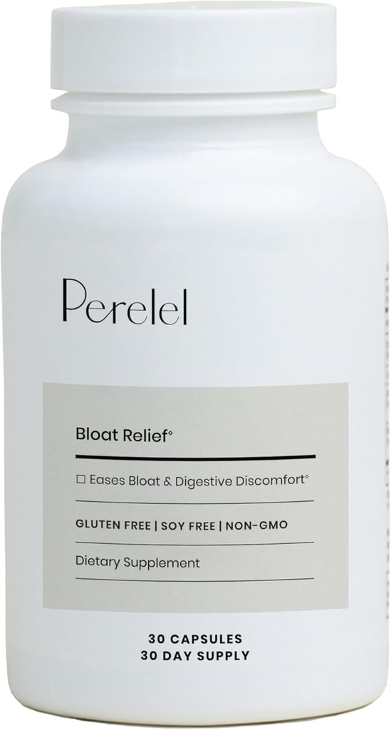 Perelel 消化健康补充剂 有机姜、柠檬、Fennel, 以支持 Gut 健康与消化舒适, 女性和男性植物补充剂, 大豆、奶制品和Gluten Free, 30药