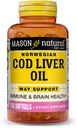 MASON NATURAL COD 肝脏油加维生素A & D3 - 健康的心脏和脑功能,改进免疫,支持整体健康,100软胶