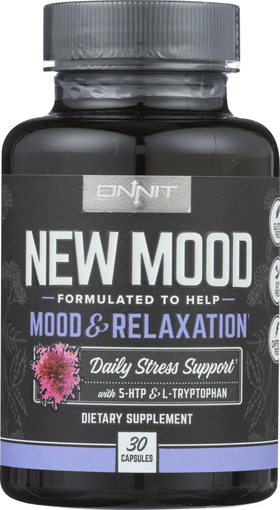 Onnnit New Mood 饮食补充, Mood & Relaxation, 每日压力支持, Gluten Free, 30 Capsules