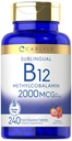 Carlyle B12 维生素 2000 mcg → 240 快速溶解片 → 亚语言 甲基Cobalamin → Berry Flavor → 蔬菜,非GMO & Gluten 免费补充