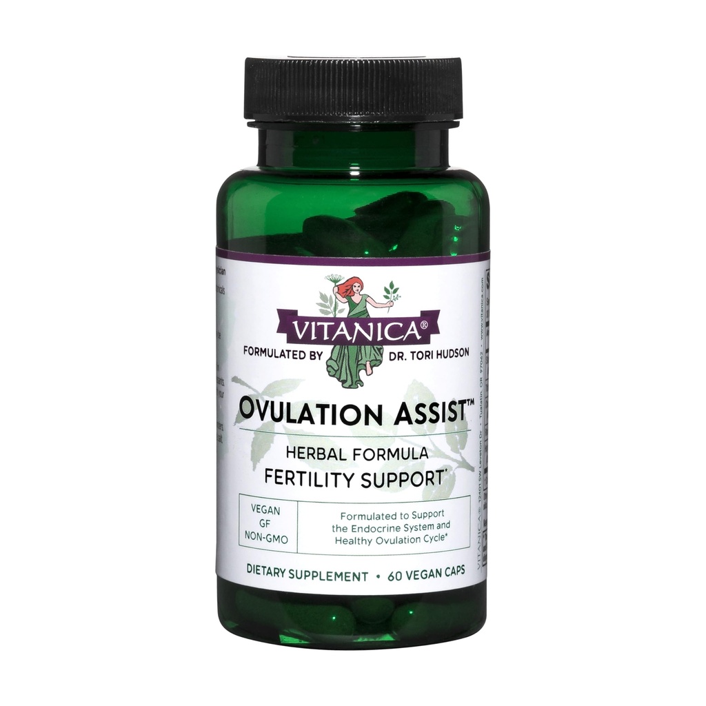 Vitanica Ovulation Assistance - Ovarian Health and adrenal support with Rhodiola Rosea, Holy Basil, Tribulus Terrestris & Chaste Tree - 草药饮食补充 - 女士 - 60 Vegan Caps