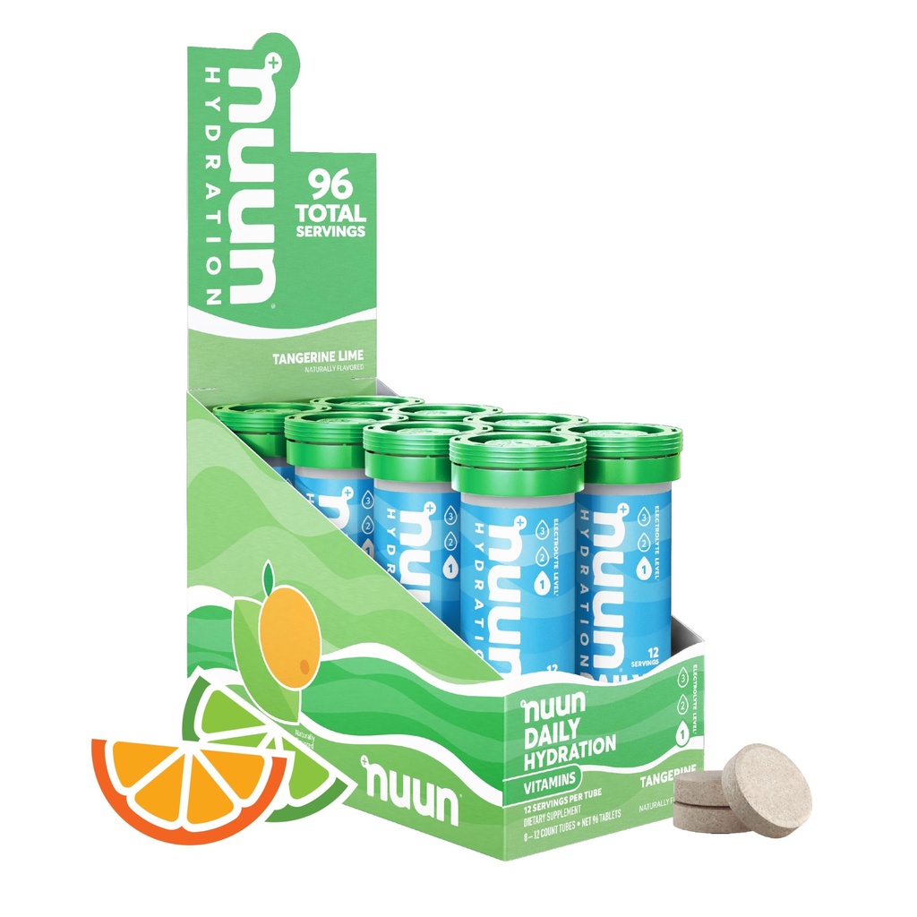 含有维生素D、C、E、A、和B6、叶酸、镁和4其他基本电解质、Gluten Free & Vegan、Tangerine Lime、8 Pack(96个服务总量)的维生素电解片