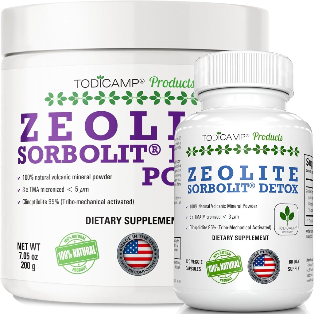 Zeolite 解毒包 最低60天供应Zeolite Capsules 和 Zeolite 粉盒