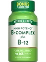 自然真理维生素B 复合体 165块平板电脑 + B12 + Vegan & Non-GMO 补编