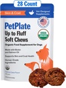 PetPlate up to Fluff Soft Chews for Dogs, Skin & Coat Support, USDA 有机补充,无粮,人材,包括沙门油和生物锡,宠物用品(包1,9.8 Ounce)