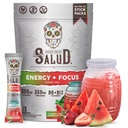 Salud 2-in-1 能量饮粉+焦点,草莓西瓜,有机咖啡因,B6 + B12,Theanine,清洁能源饮料包装,Fresandia Agua Fresca Mix,Non-GMO,Gluten Free,Vegan,1g of Sugar,(15个服务)