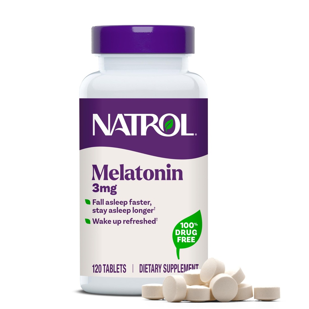 Natrol Melatonin 3毫克,安眠饮食补充剂,成人睡眠补充剂,120 Melatonin 片,120天供应