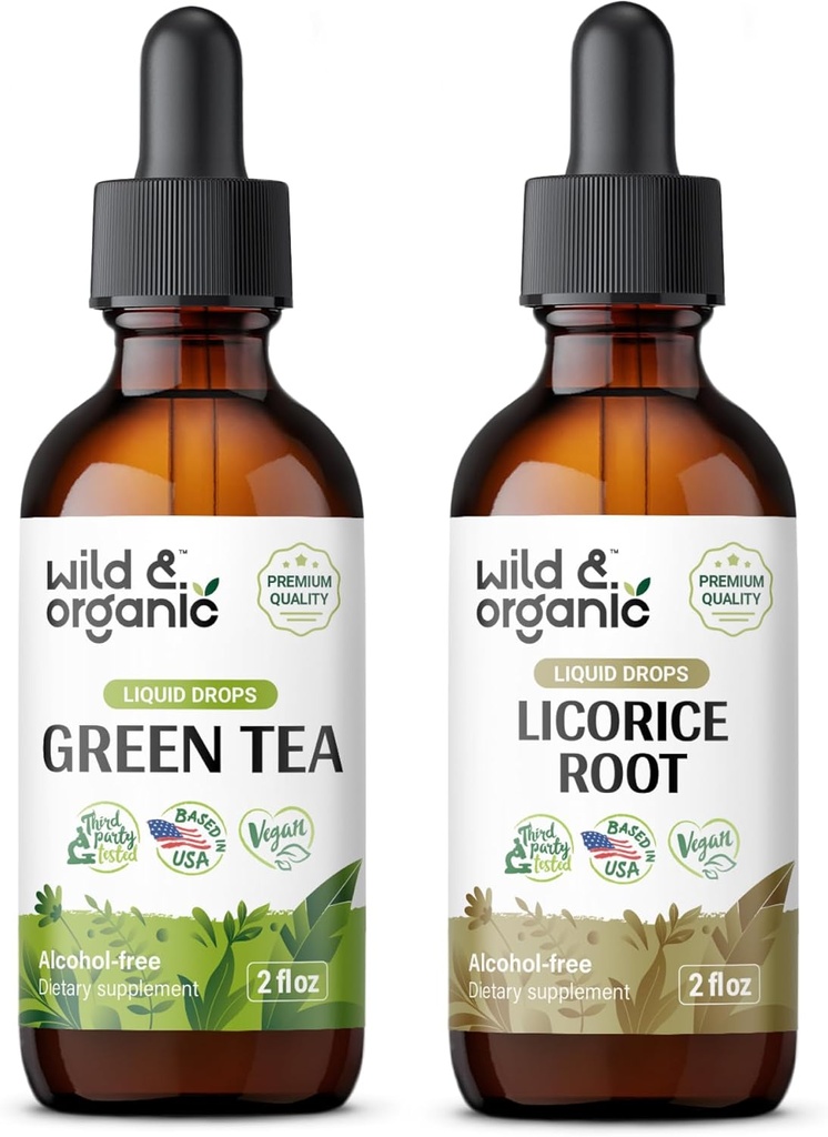 野生和有机的绿色茶叶叮当 2 fl oz 和 licorice 叮当 2 fl oz