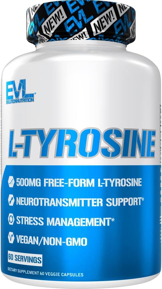 L Tyrosine 500mg Capsules 营养 L-Tyrosine 补充氨基酸,用于能源重点和Mood支持 - 认知性能的诺诺氏大脑支持补充 - 60种服务