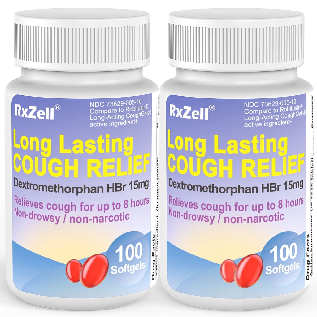 成人 cough Relief, Dexteromethorphan HBr 15mg(200软胶),8小时耐久,非醉酒, cough/Bronchial抑制剂