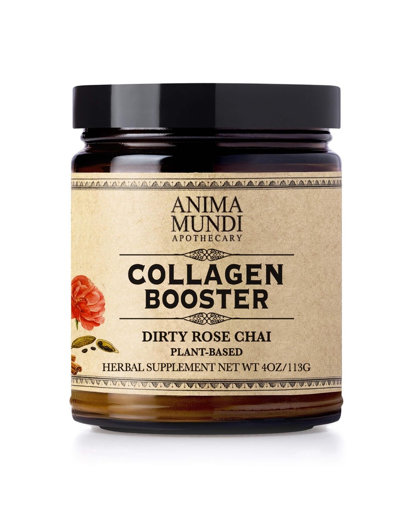 Anima Mundi Apothecary Vegan Collagen 奶粉, 脏玫瑰柴 - 皮肤,头发和钉子的美容补充剂 - Collagen 支持光滑皮肤的粉末 - 易饮混合剂(4oz)