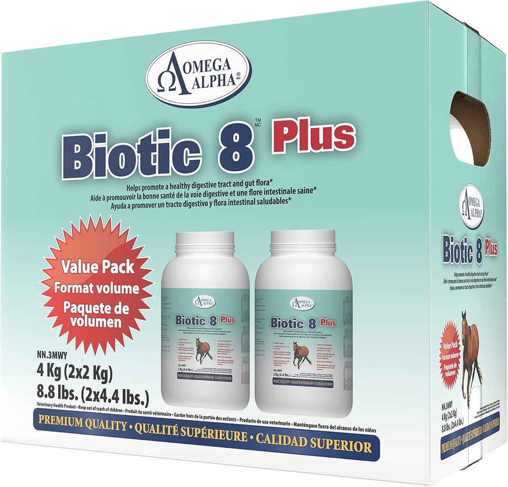 Omega Alpha Biotic 8 + 8.8lbs (2 X 4.4lbs) 用于马匹.
