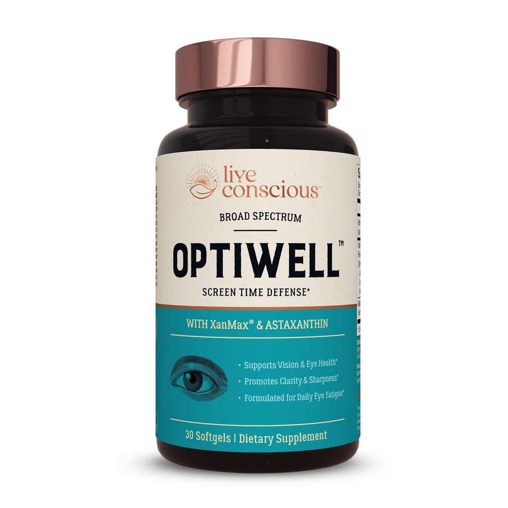 生活意识眼维生素 选择AREDS 2 配有维生素E,Lutein,和 Astaxanthin - Optiwell眼健康补充和蓝光支持 - 30 Softgels