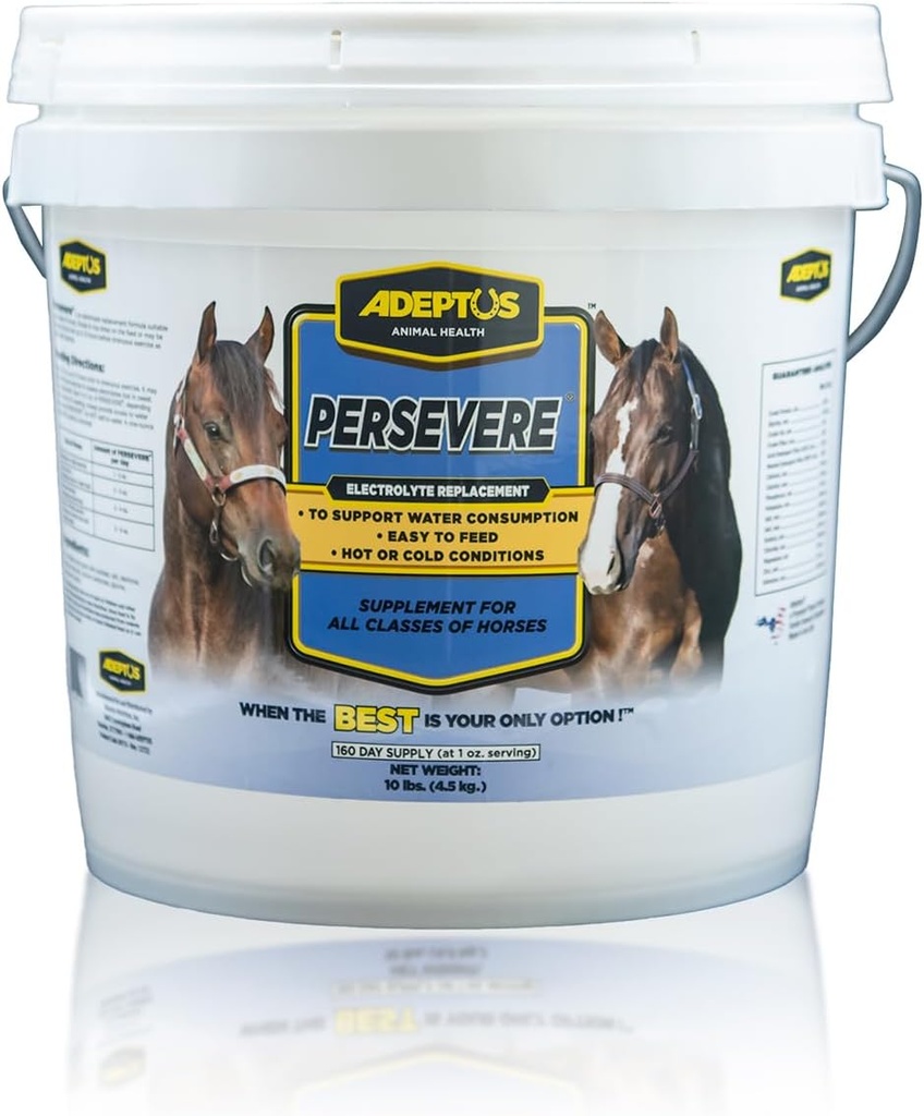 Adeptus 营养 Persevere 电解质补充剂,用于所有种类的马,支持水分,流水替代的平衡公式,早生酵母基,易食粉,10升